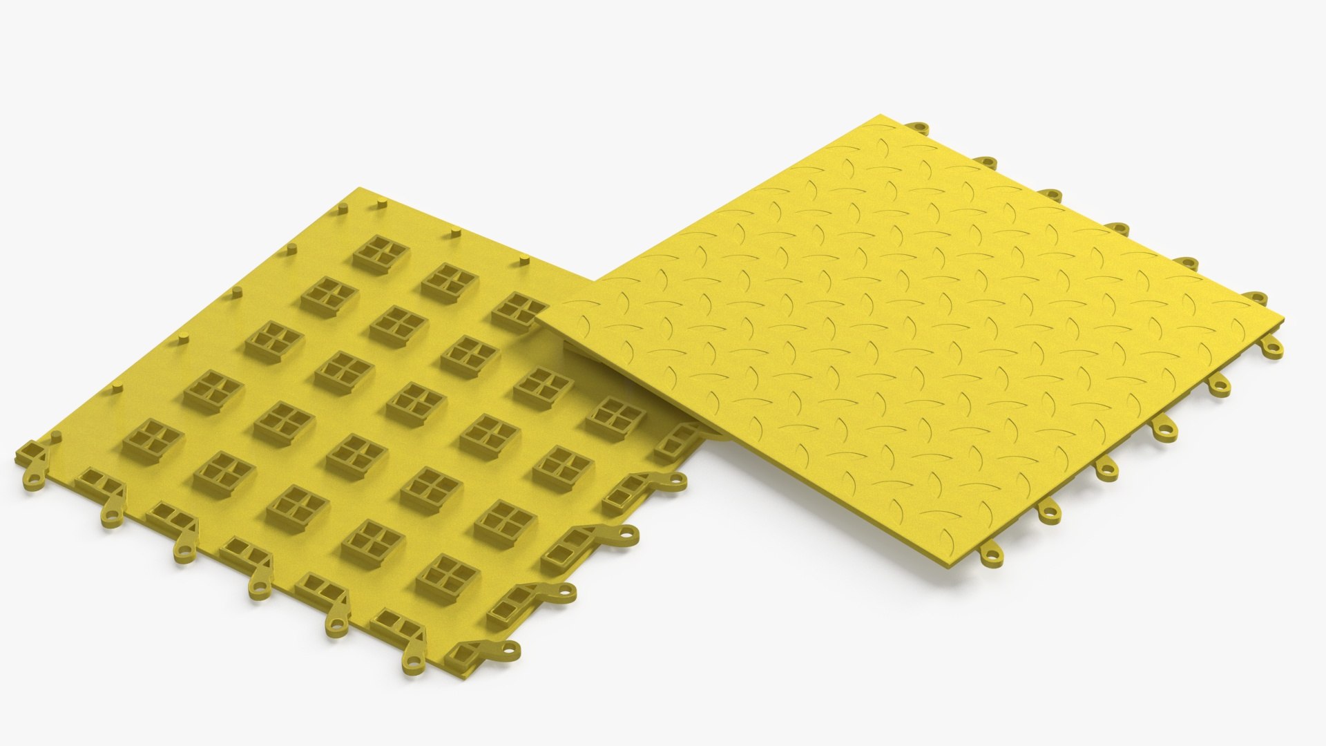 3D Model Connectable Floor Mat Tile Yellow - TurboSquid 2234535