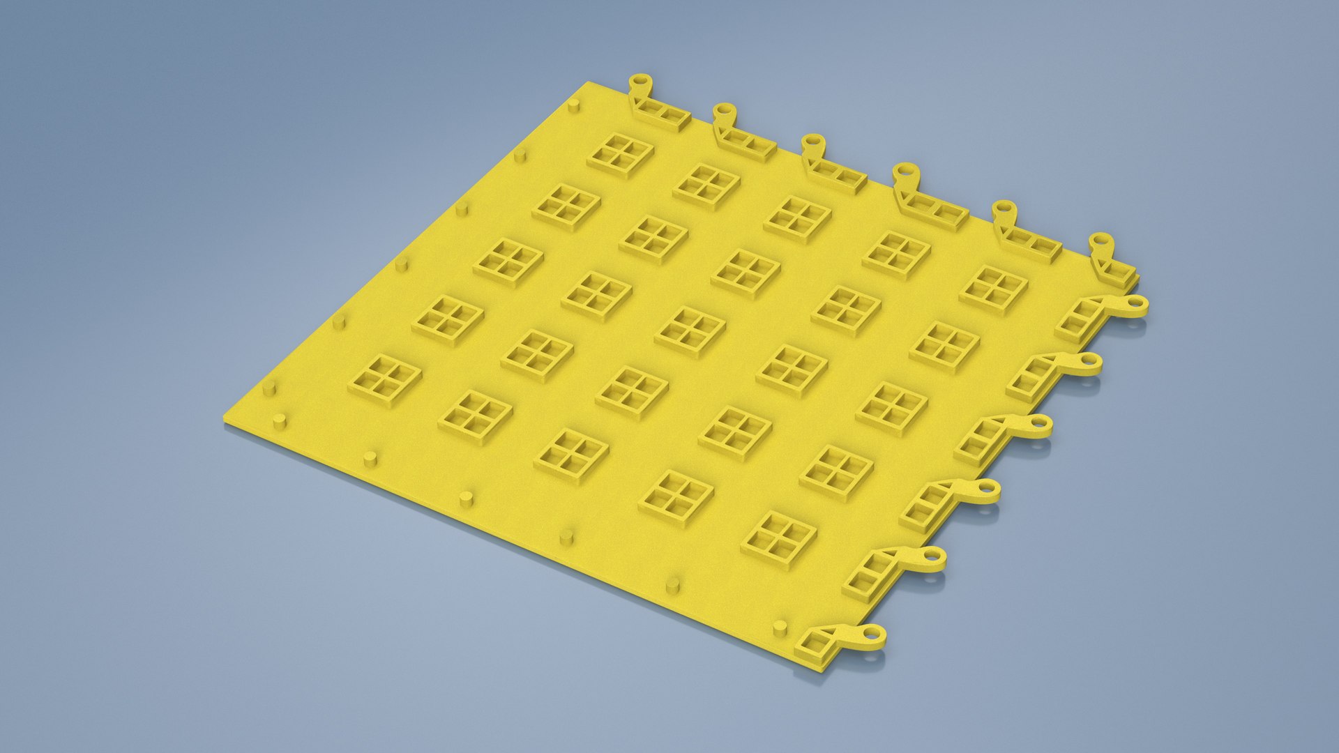 3D Model Connectable Floor Mat Tile Yellow - TurboSquid 2234535