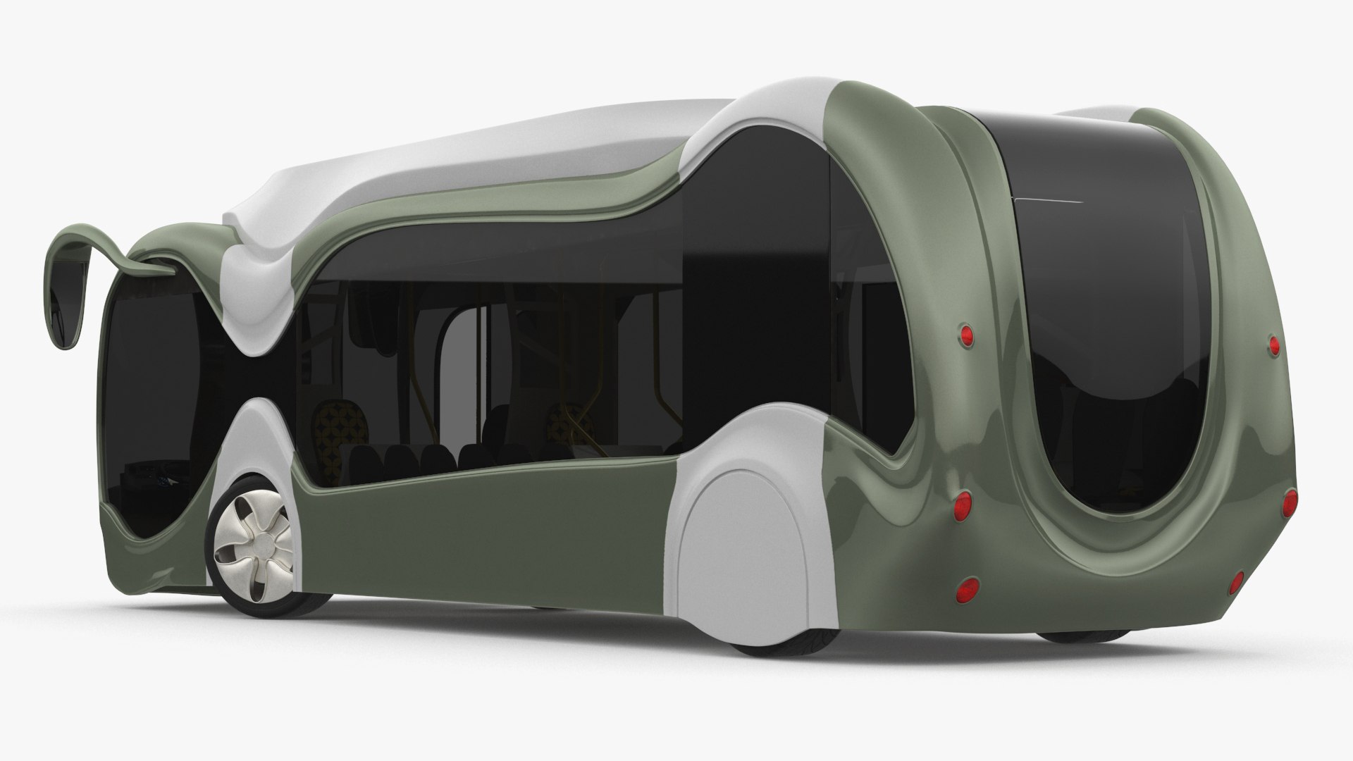 Futuristic Electric Bus Concept Green Rigged For Cinema 4D 3D Model ...