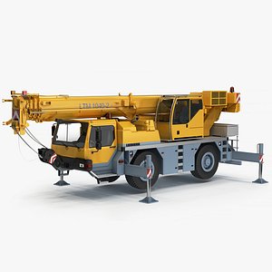 3D Liebherr mobile crane LTM 1040 Rigged model