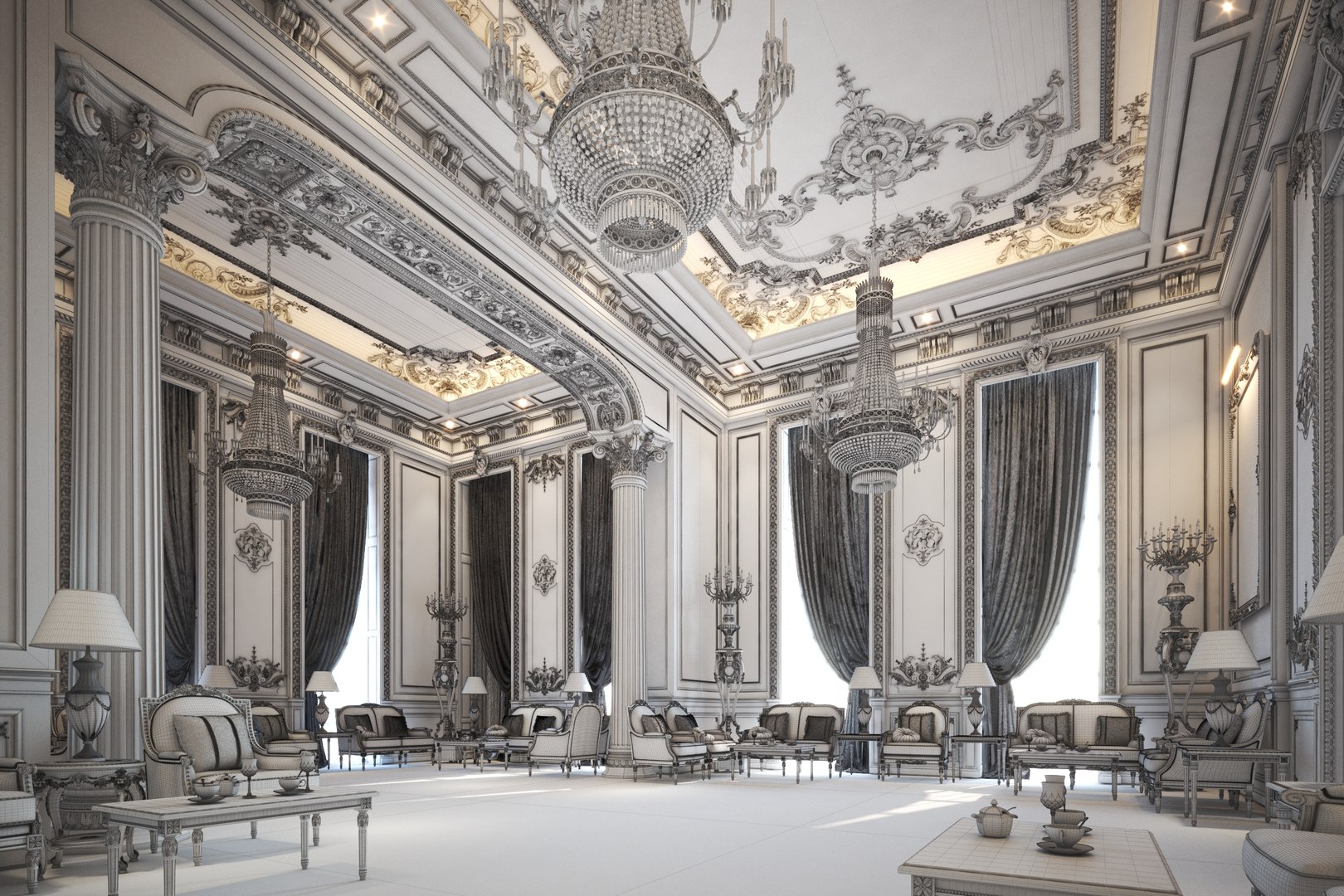 3D Royal Formal Living - TurboSquid 2053871