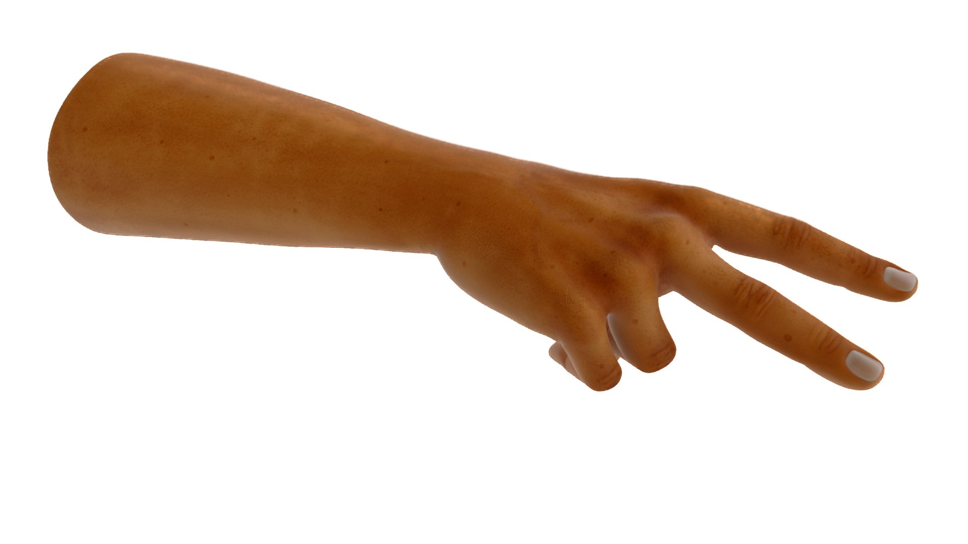 White Man Tanned Victory Sign Pose 3D model preview