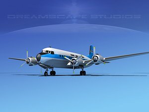 propellers douglas dc-7 dc-7b 3d max