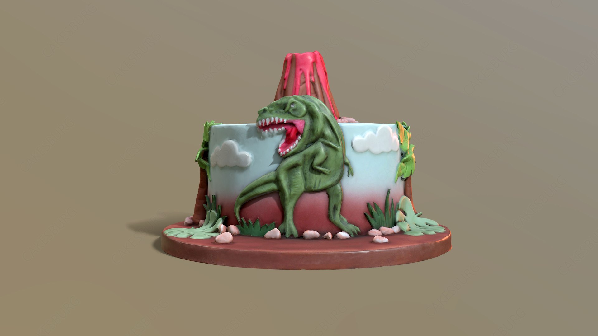 3D T-Rex Dinosaur Volcano Cake https://p.turbosquid.com/ts-thumb/N7/2req8g/qX/dinosaurvolcanocake02/jpg/1651010664/1920x1080/fit_q87/9ad9e92d58a028f83c69b956978e6632bfc291f8/dinosaurvolcanocake02.jpg