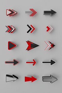 arrow icon stylized product pack collection logo design business trademark game interior textures mi 3D model
