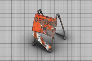 3D model Warning sign