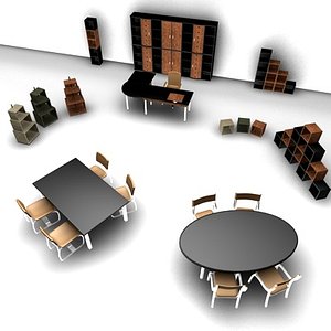 3d office set model