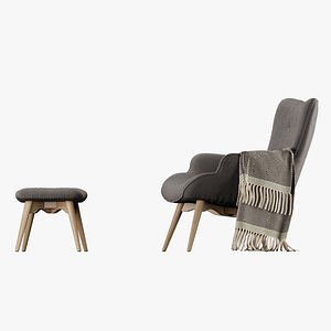 kare vicky ottoman corona chair 3D model