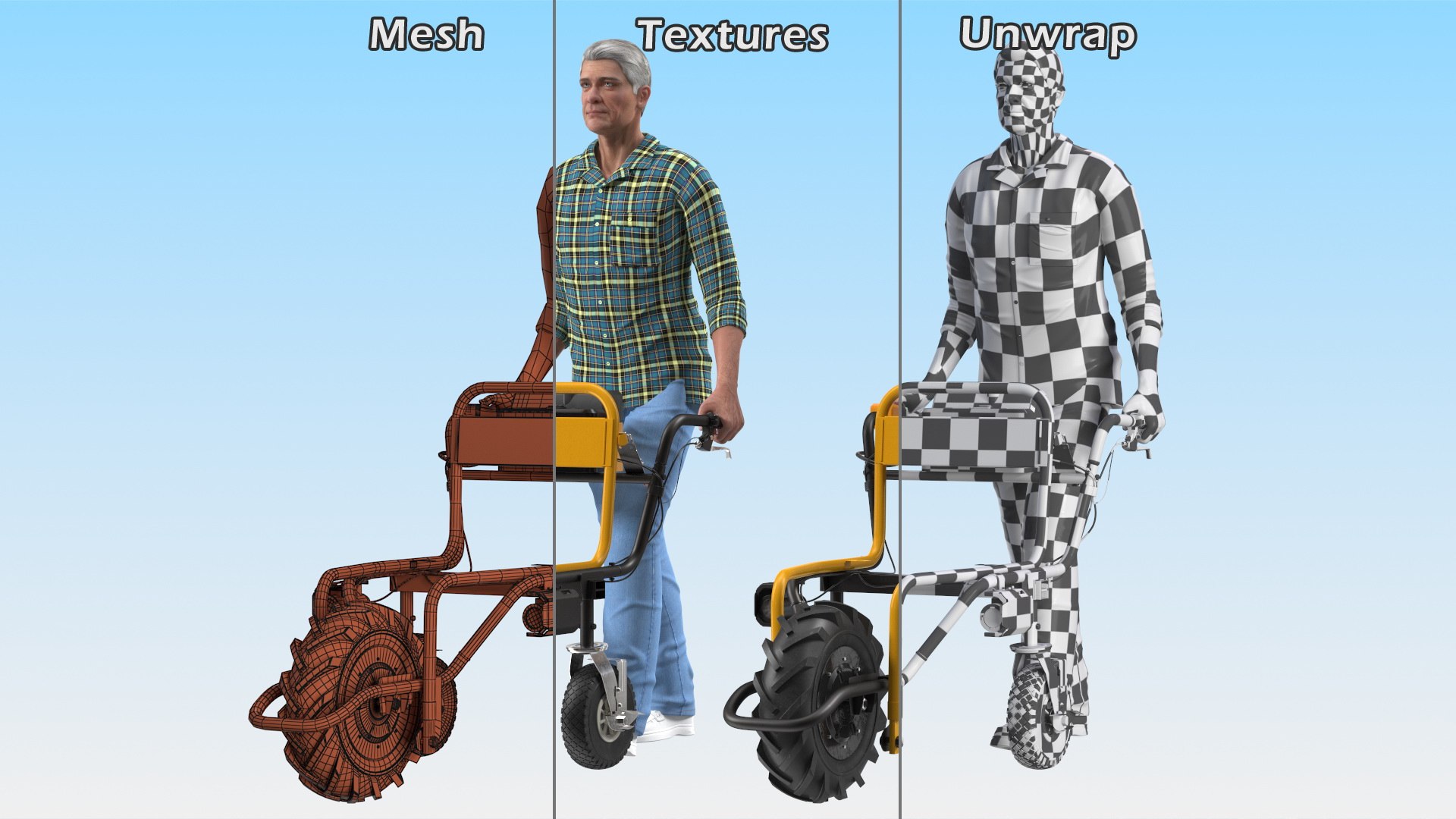 3D Elderly Man Motorized Electric Wheelbarrow Frame Rigged for Maya model https://p.turbosquid.com/ts-thumb/N7/LEkB5u/JS/elderlymanmotorizedelectricwheelbarrowframeriggedvray3dmodel017/jpg/1660651915/1920x1080/fit_q87/da355dab5cb9c2b5007f91676e2783788fa60a97/elderlymanmotorizedelectricwheelbarrowframeriggedvray3dmodel017.jpg