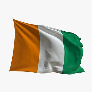 Realistic Animated Flag - Microtexture Rigged - Put your own texture - Def Cote de Ivoire
