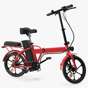 Foldable E-Bicycle Red Rigged