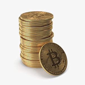 3D model Bitcoin Gold Coin Stack