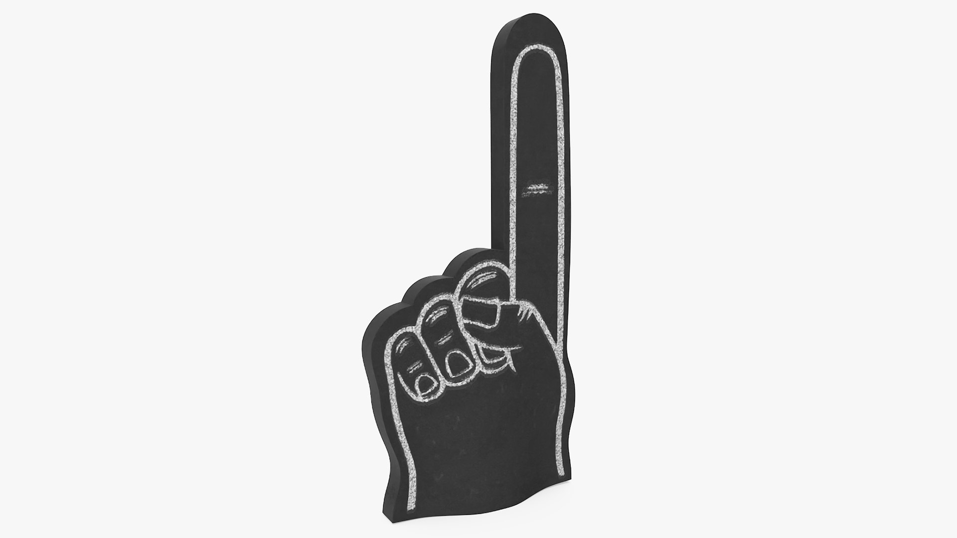 Foam Hand Black 3D model preview