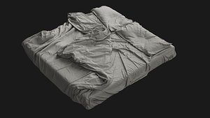 Messy Double Bed 3D model