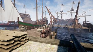 3D Medieval Harbor UE4