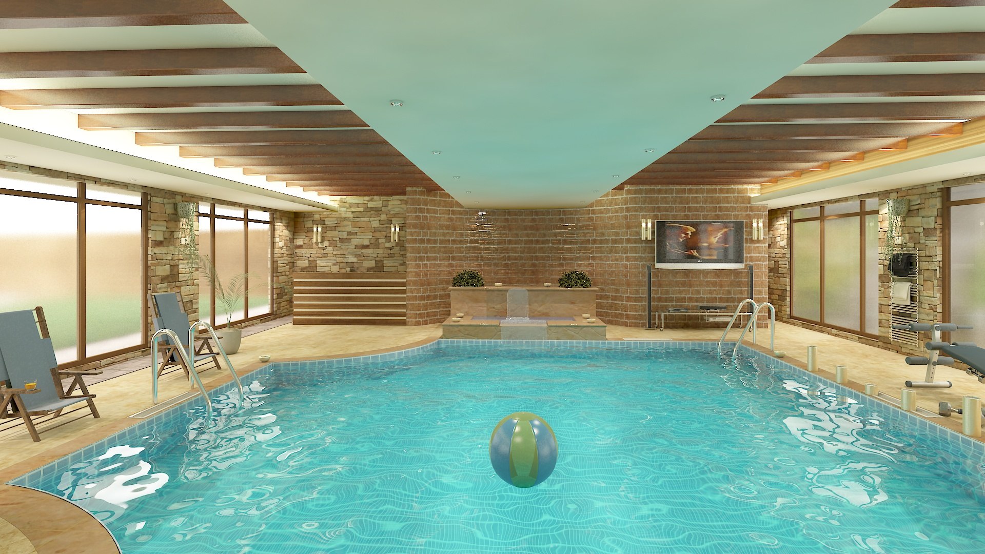 Interior Swimming Pool 3D Model - TurboSquid 1801066
