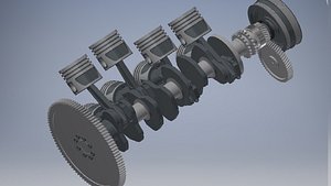 3D Engine v8 turbo hydrostatic transmission model