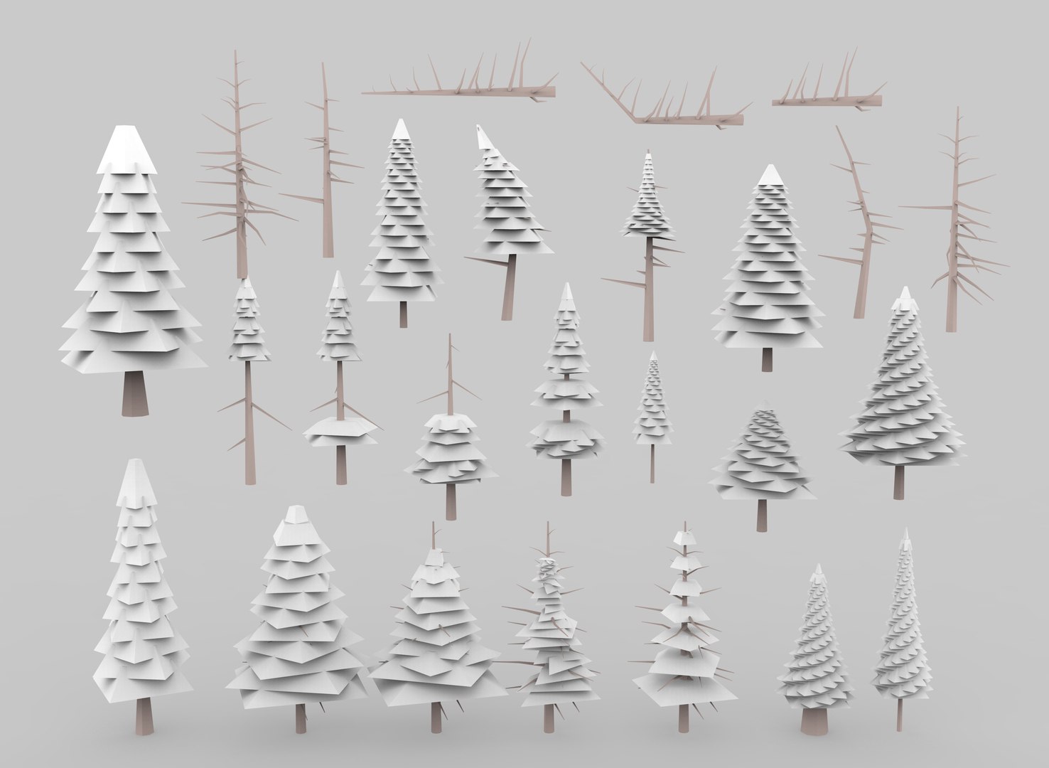 3D Set Of Trees Fir Pine - TurboSquid 1810199