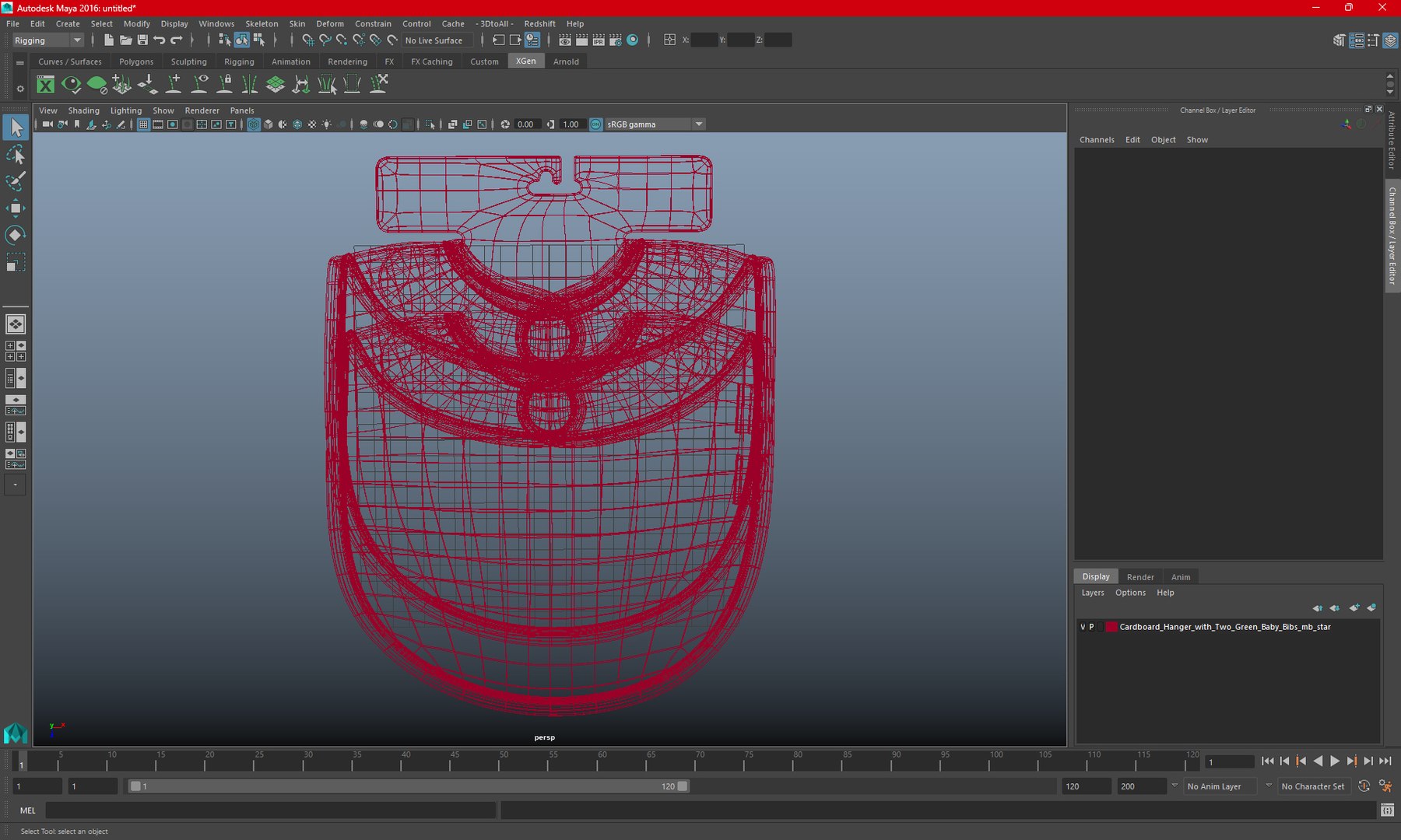 Cardboard Hanger with Two Green Baby Bibs 3D model preview