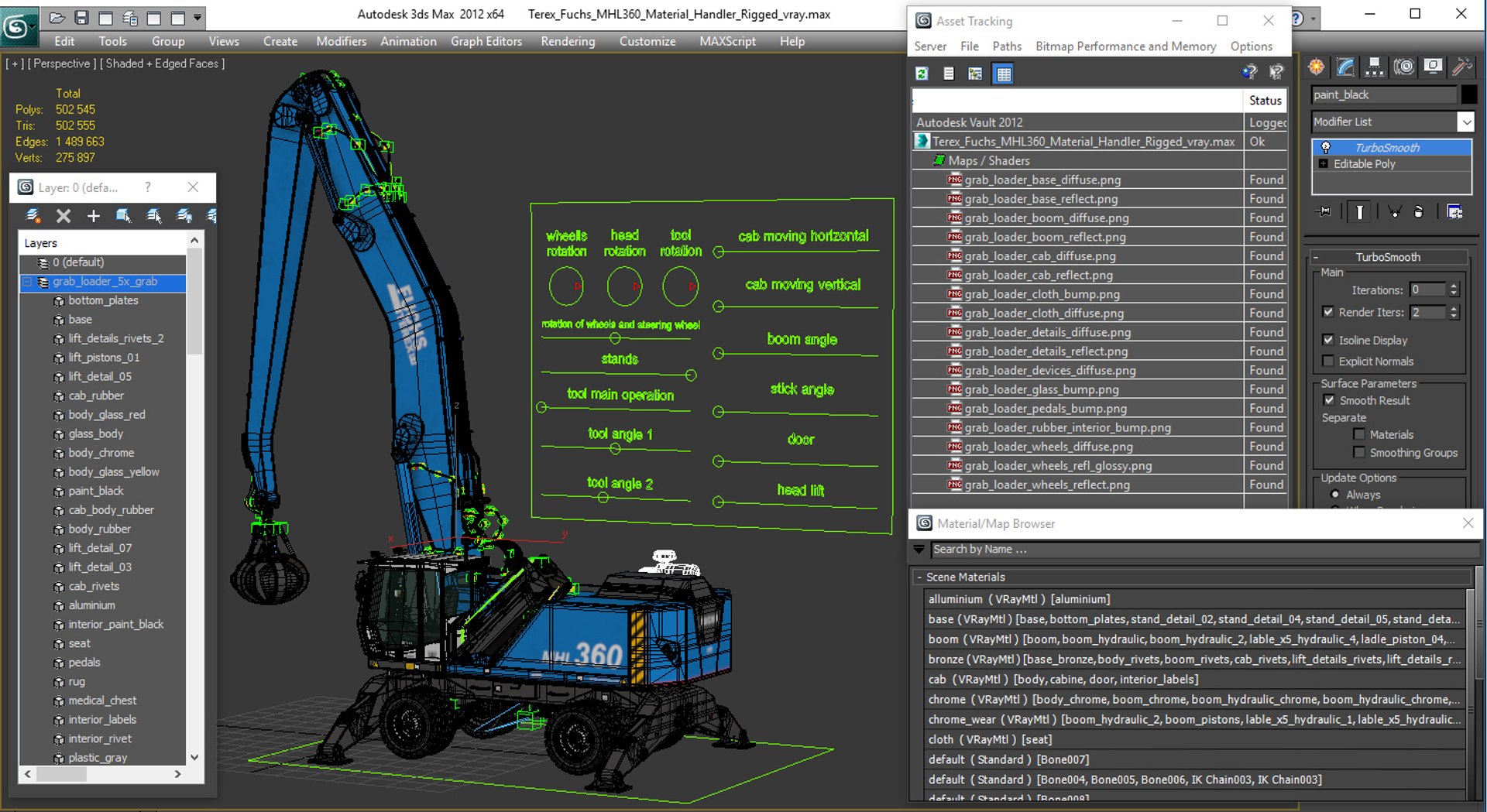 3D Terex Fuchs Mhl360 Handler - TurboSquid 1336124