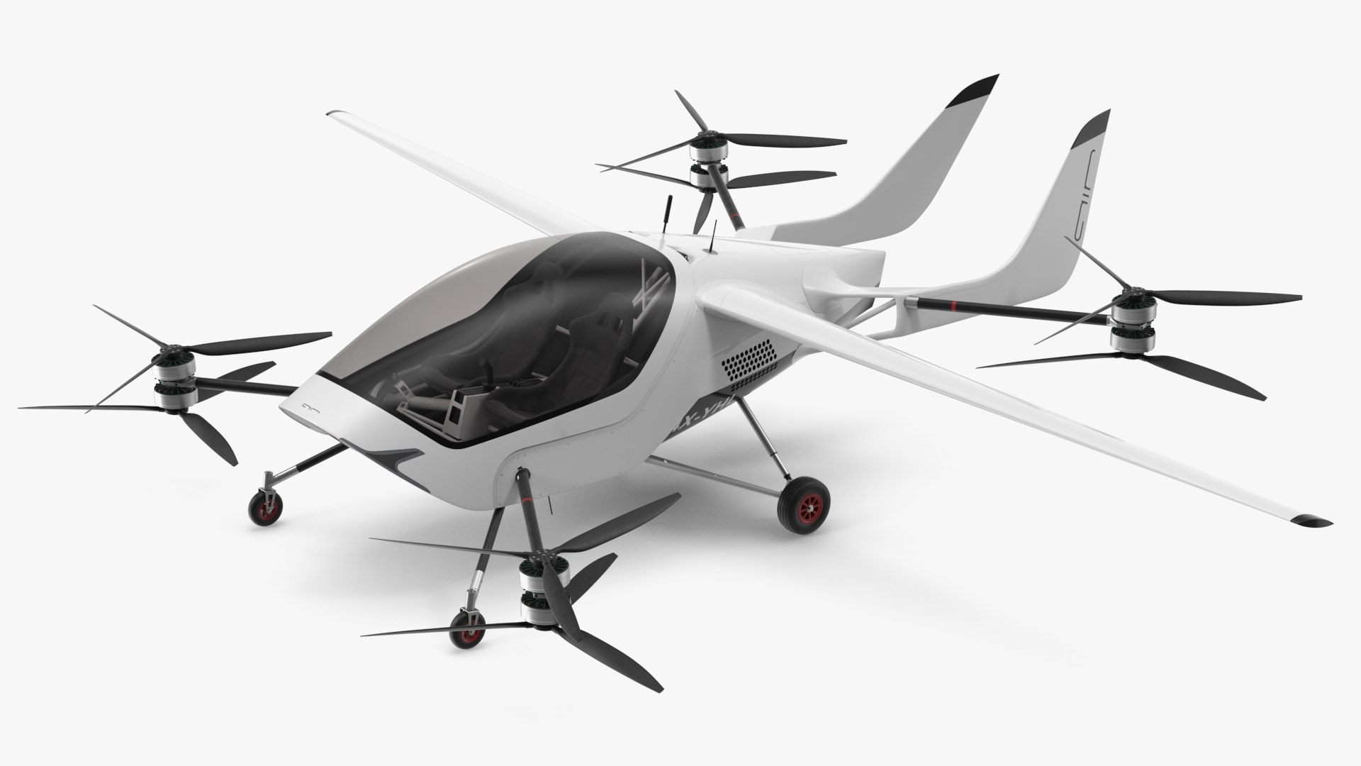 Two Seat Air Vehicle eVTOL Air One 3D model preview