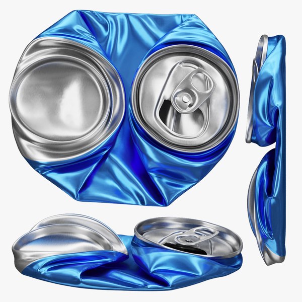 Crushed 4 Aluminum Can 355 mL 12 OZ model