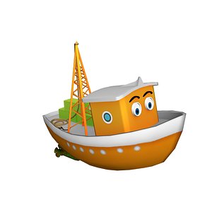 3D cargo boat model