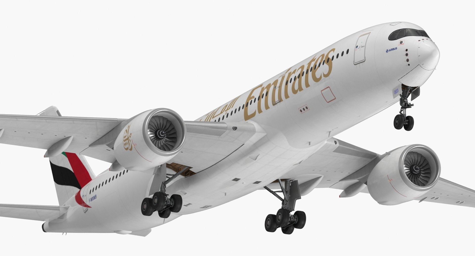 Airbus A350-900 Emirates Air Line Rigged 3D Model preview