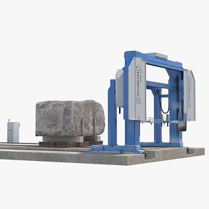 Stone Cutting Machine Rigged for Cinema 4D 3D model