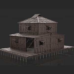 Fantasy Wooden House - Jungle Hut 6 3D model