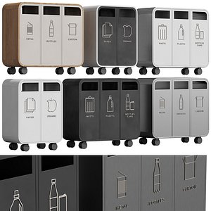 3D 532 exterior and architecture 24 litter bins Recycling Cloud by TreCe