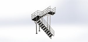 metal stairs 3D