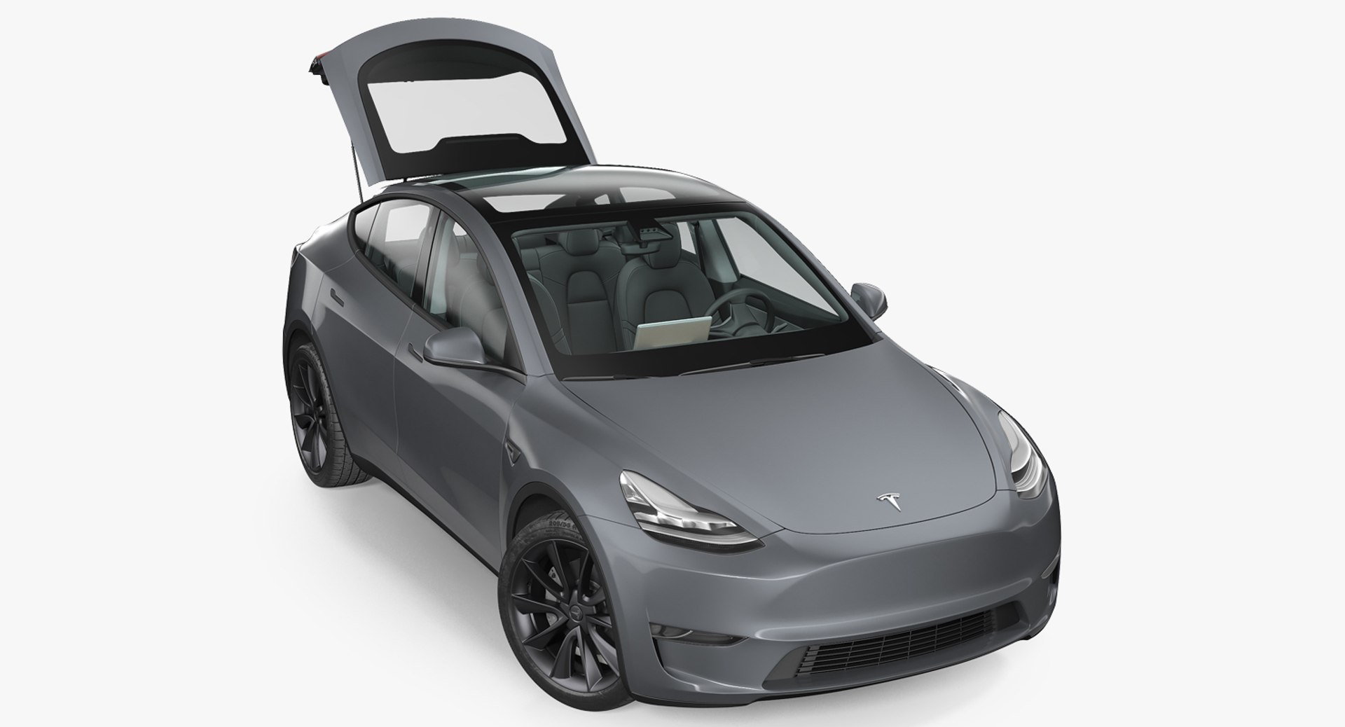 Tesla Model Y Silver Rigged 3D Model 3D model preview