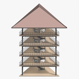 3D Tropical pavilion 26A40 model