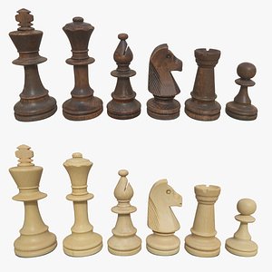 Chess Pieces Staunton 5 3D model