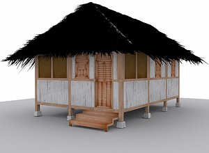 Sundanese traditional house Suhunan Parahu Kumereb 3D model