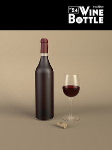 bottle glass wine 3d model