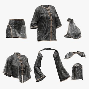 7 female chain armor with texture 3D model