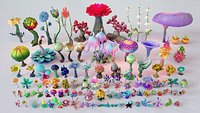 Stylized Fantasy Plants Alien Flora Collection 101 3D models