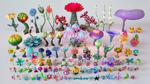 Stylized Fantasy Plants Alien Flora Collection 101 3D models