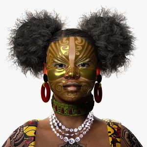 African Golden Woman - 3D Character Model
