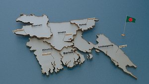 3D bangladesh state cities model