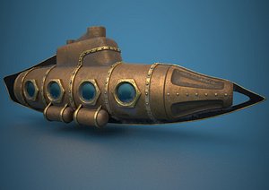 Submarine Steampunk PBR low poly