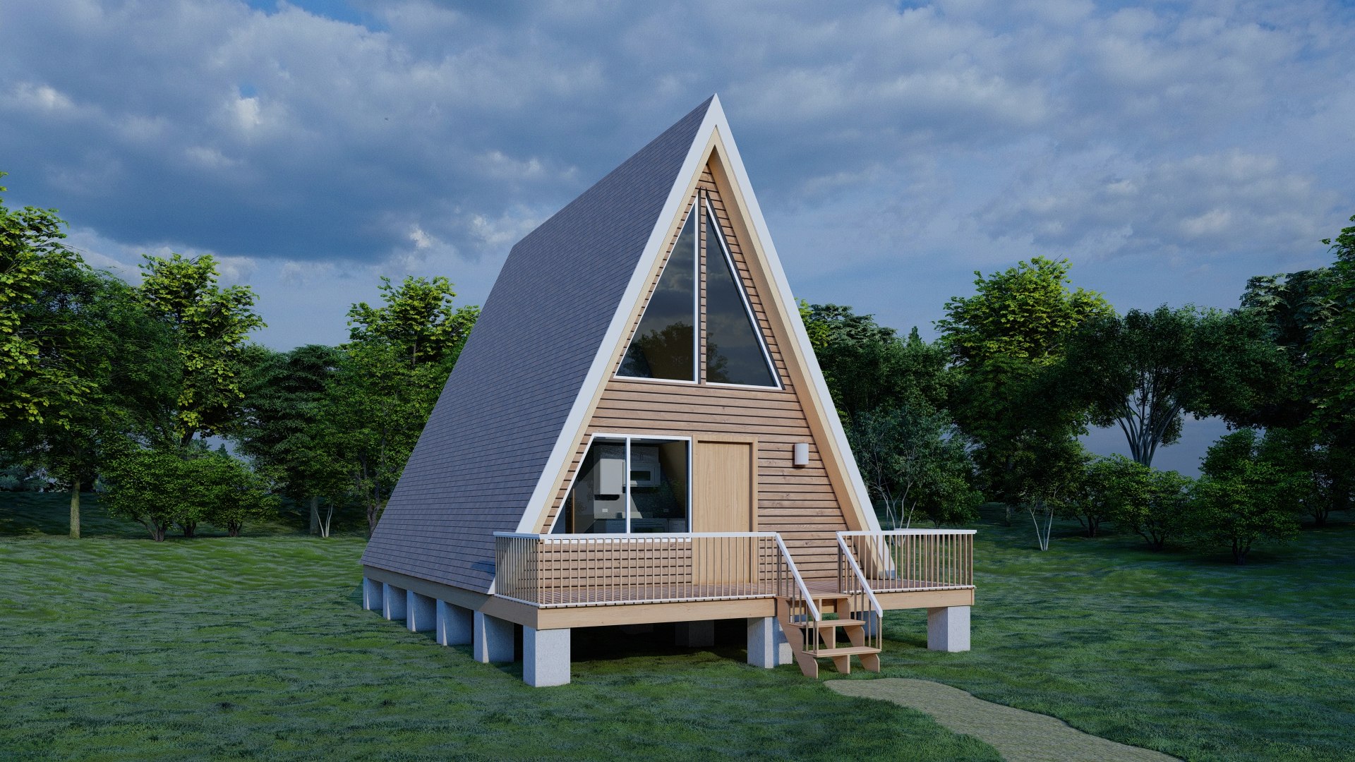 3D Model A Frame House - TurboSquid 2241232