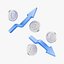 Mini paquete de iconos de flecha hacia arriba y hacia abajo con monedas de libra