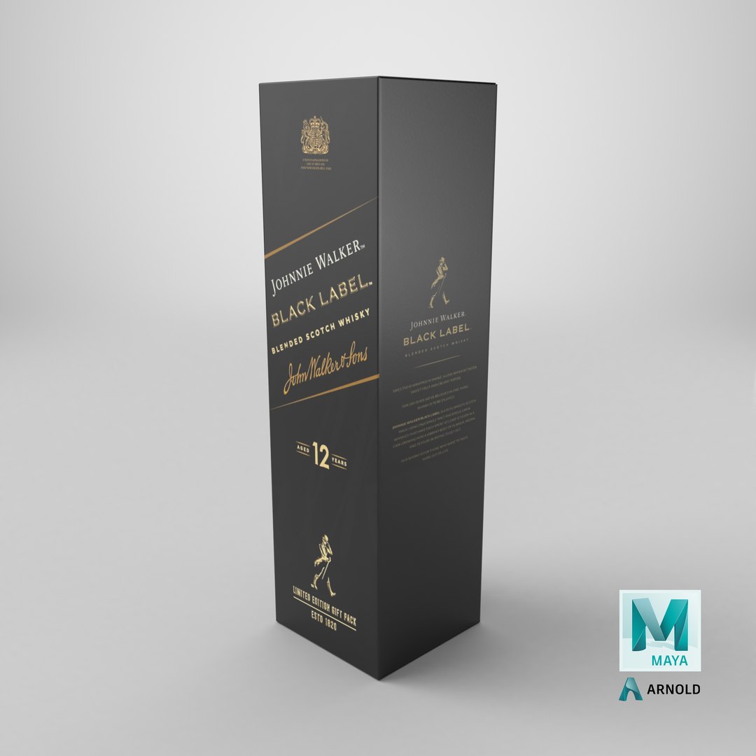 Johnnie Walker Black Label Whisky Gift Box 12 Years 3D model https://p.turbosquid.com/ts-thumb/N9/V17hFT/ym/stemcell_maya_arnold_render/png/1763392467/1920x1080/fit_q87/b773d9a85e9e875bda9604bcab34137fa0082cb1/stemcell_maya_arnold_render.jpg