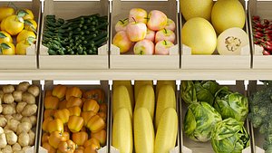 A display case at a market or supermarket 3D model