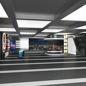 TV News And Talkshow Studio 3D model