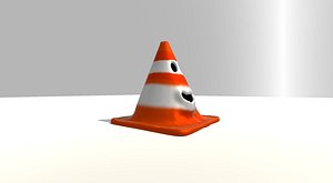 3D rigged traffic cone character
