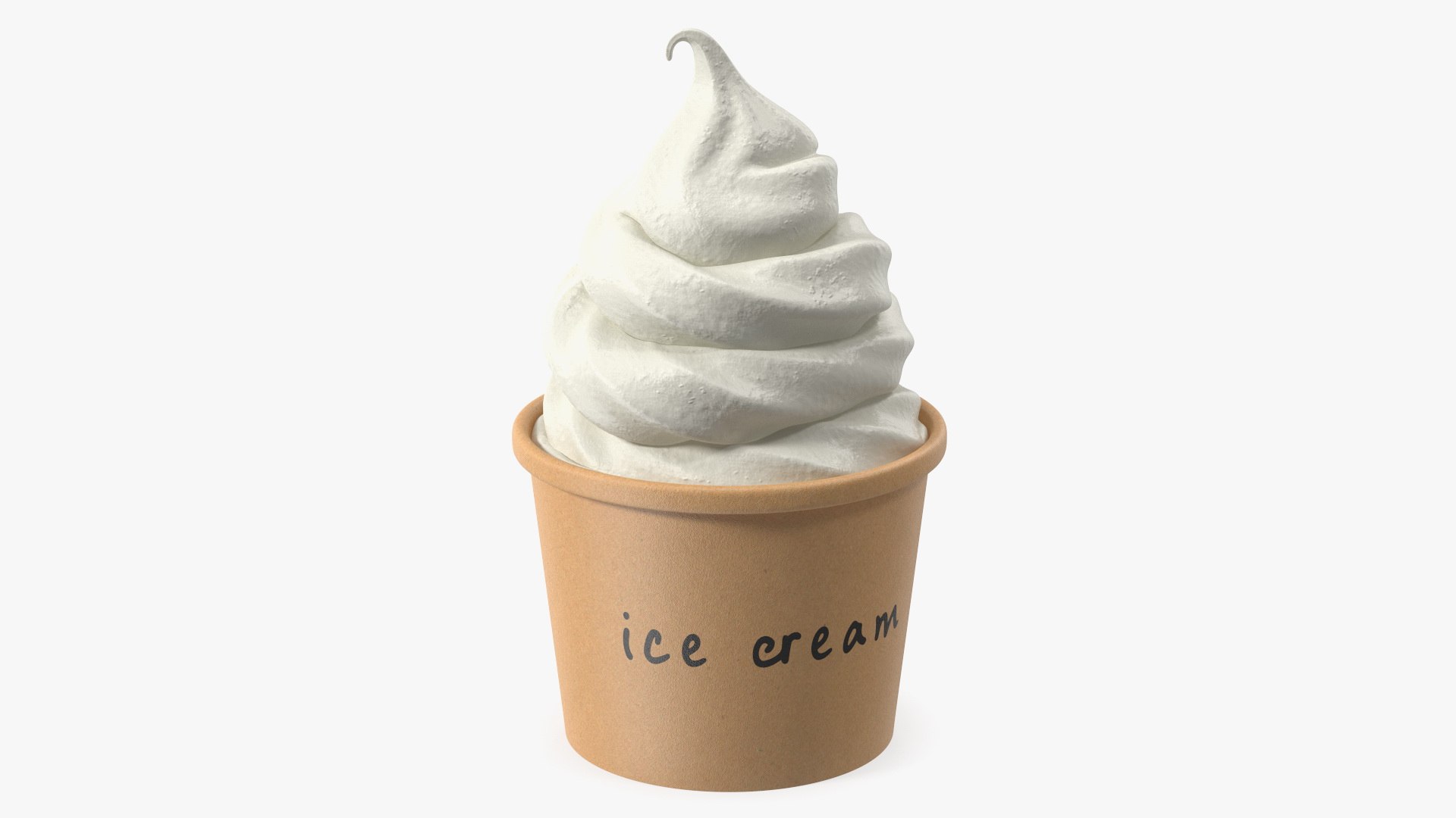 Ice Cream Cup White 3D model for industrial visualization, technical presentation, simulation, product rendering, and animation